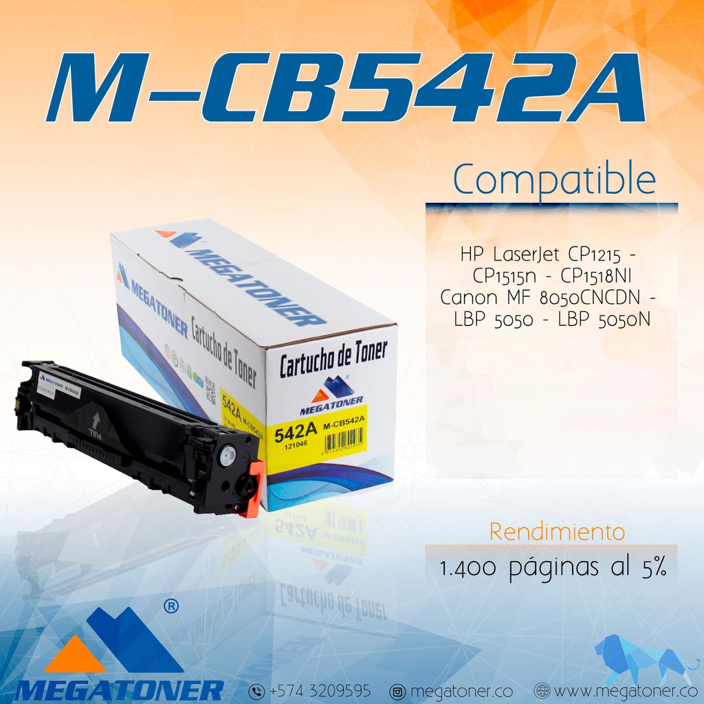Cartucho MEGATONER M-CB542A (125A)