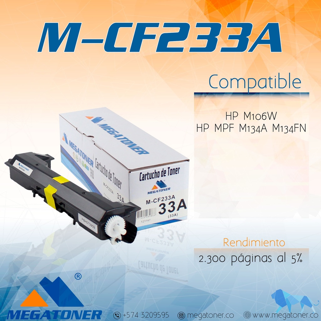 Cartucho MEGATONER M-CF233A (33A)