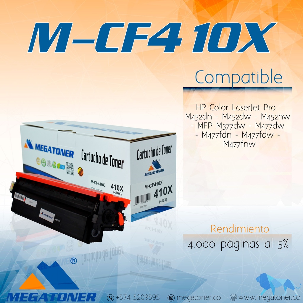 Cartucho MEGATONER M-CF410X/CF411X/CF412X/CF413X