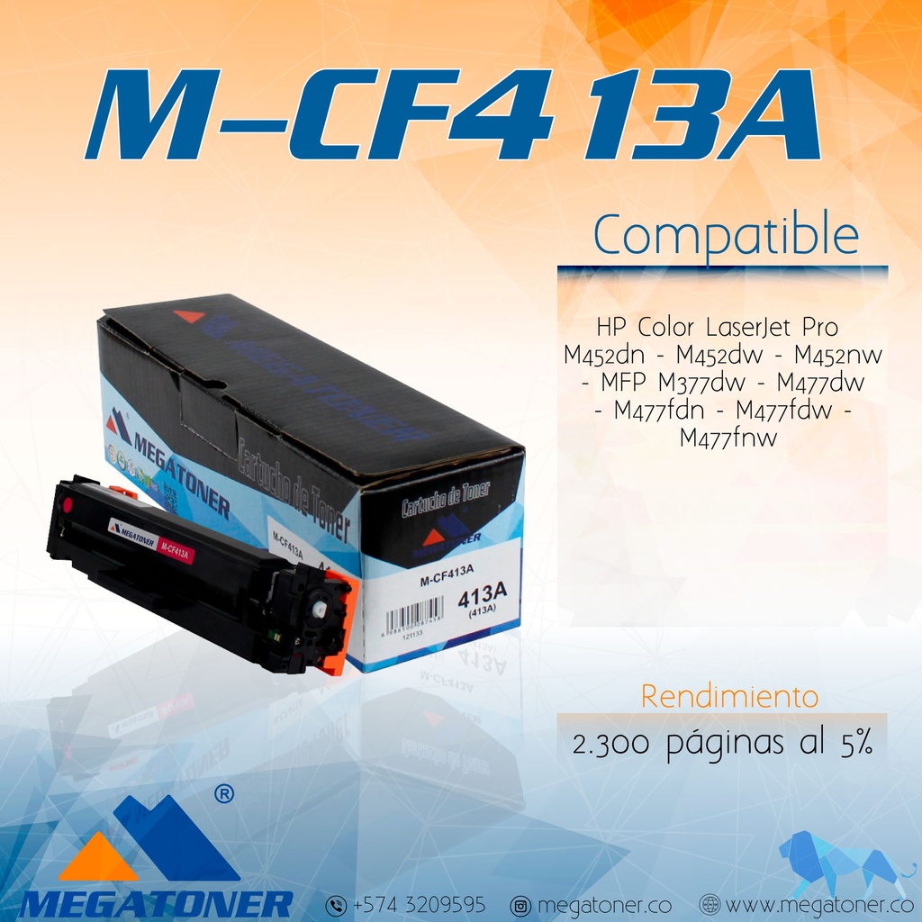 Cartucho MEGATONER M-CF413A (413A)