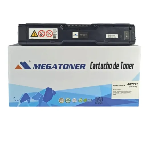 Tóner Ricoh 252K Negro SPC252H-K Compatible con Ricoh Aficio SP C252, SP C262 | Megatoner